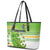 Cook Islands Va'a Race Leather Tote Bag Te Tatau Tattoos Sporty Style Green-White Color - Polynesian Pride