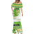 Personalised Cook Islands Va'a Race Mermaid Dress Te Tatau Tattoos Sporty Style Green-White Color - Polynesian Pride