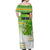 Personalised Cook Islands Va'a Race Off Shoulder Maxi Dress Te Tatau Tattoos Sporty Style Green-White Color - Polynesian Pride