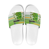 Cook Islands Va'a Race Slide Sandals Te Tatau Tattoos Sporty Style Green-White Color - Polynesian Pride