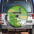 Cook Islands Va'a Race Spare Tire Cover Te Tatau Tattoos Sporty Style Green-White Color - Polynesian Pride