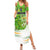 Personalised Cook Islands Va'a Race Summer Maxi Dress Te Tatau Tattoos Sporty Style Green-White Color - Polynesian Pride