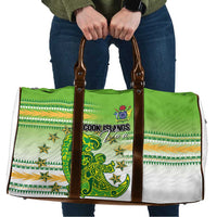 Cook Islands Va'a Race Travel Bag Te Tatau Tattoos Sporty Style Green-White Color - Polynesian Pride