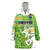 Personalised Cook Islands Va'a Race Wearable Blanket Hoodie Te Tatau Tattoos Sporty Style Green-White Color - Polynesian Pride
