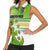 Personalised Cook Islands Va'a Race Women Sleeveless Polo Shirt Te Tatau Tattoos Sporty Style Green-White Color - Polynesian Pride