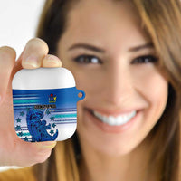 Cook Islands Va'a Race AirPods Case Te Tatau Tattoos Sporty Style Light Blue Color - Polynesian Pride