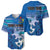Personalised Cook Islands Va'a Race Baseball Jersey Te Tatau Tattoos Sporty Style Light Blue Color - Polynesian Pride