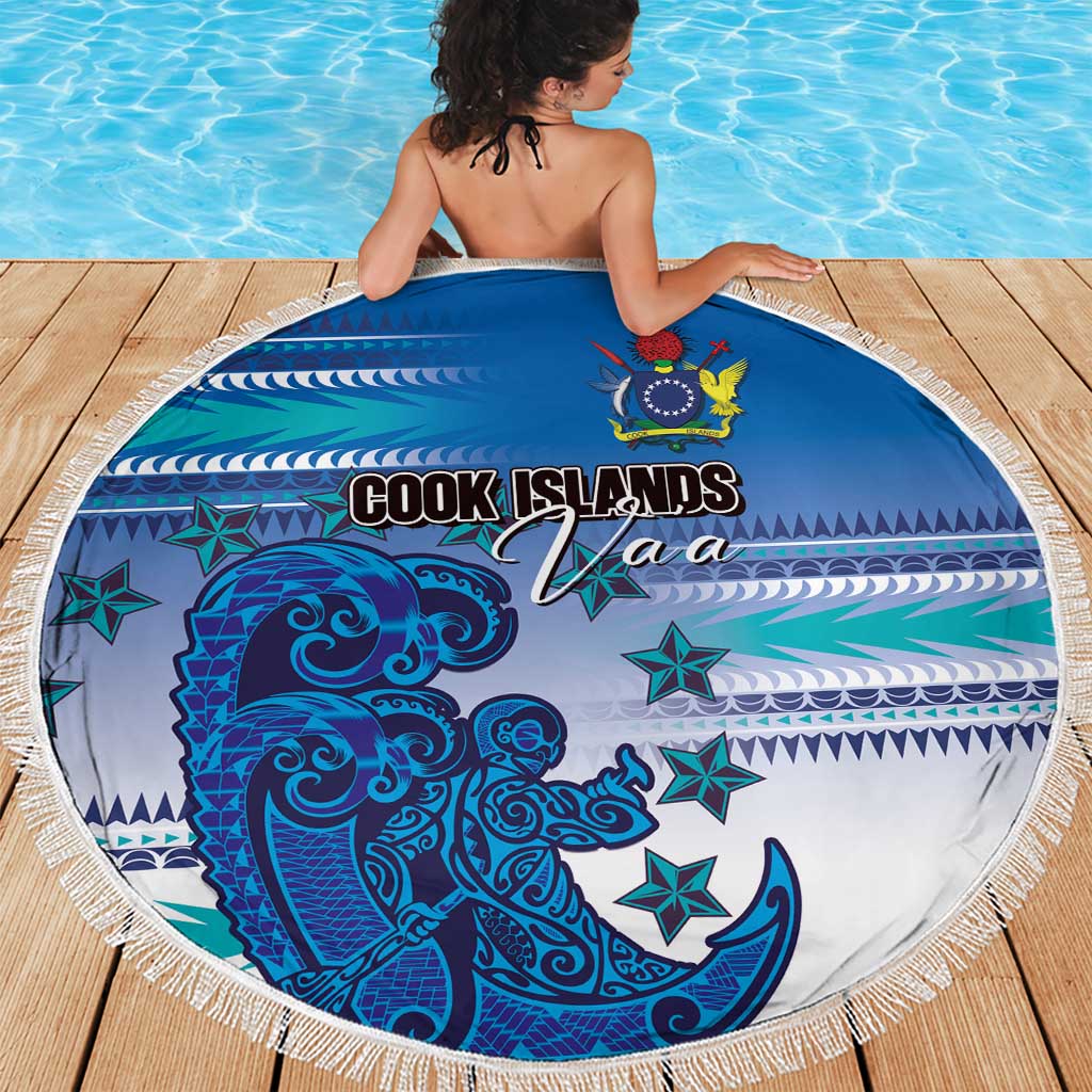 Cook Islands Va'a Race Beach Blanket Te Tatau Tattoos Sporty Style Light Blue Color - Polynesian Pride