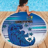 Cook Islands Va'a Race Beach Blanket Te Tatau Tattoos Sporty Style Light Blue Color - Polynesian Pride