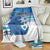 Cook Islands Va'a Race Blanket Te Tatau Tattoos Sporty Style Light Blue Color - Polynesian Pride