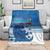 Cook Islands Va'a Race Blanket Te Tatau Tattoos Sporty Style Light Blue Color - Polynesian Pride