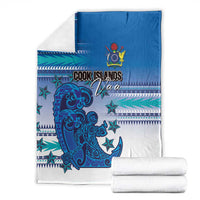 Cook Islands Va'a Race Blanket Te Tatau Tattoos Sporty Style Light Blue Color - Polynesian Pride