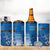 Personalised Cook Islands Va'a Race 4 in 1 Can Cooler Tumbler Te Tatau Tattoos Sporty Style Light Blue Color - Polynesian Pride
