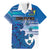 Personalised Cook Islands Va'a Race Family Matching Mermaid Dress and Hawaiian Shirt Te Tatau Tattoos Sporty Style Light Blue Color - Polynesian Pride