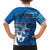 Personalised Cook Islands Va'a Race Family Matching Off The Shoulder Long Sleeve Dress and Hawaiian Shirt Te Tatau Tattoos Sporty Style Light Blue Color - Polynesian Pride