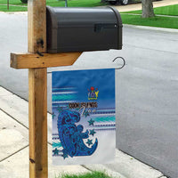 Cook Islands Va'a Race Garden Flag Te Tatau Tattoos Sporty Style Light Blue Color - Polynesian Pride