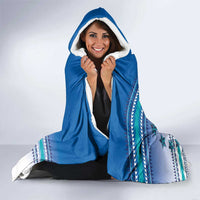 Cook Islands Va'a Race Hooded Blanket Te Tatau Tattoos Sporty Style Light Blue Color - Polynesian Pride