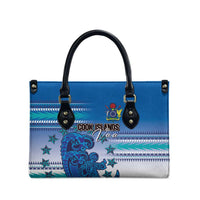 Cook Islands Va'a Race Leather Bag Te Tatau Tattoos Sporty Style Light Blue Color - Polynesian Pride