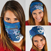 Cook Islands Va'a Race Neck Gaiter Te Tatau Tattoos Sporty Style Light Blue Color - Polynesian Pride
