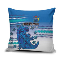 Cook Islands Va'a Race Pillow Cover Te Tatau Tattoos Sporty Style Light Blue Color - Polynesian Pride