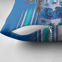 Cook Islands Va'a Race Pillow Cover Te Tatau Tattoos Sporty Style Light Blue Color - Polynesian Pride