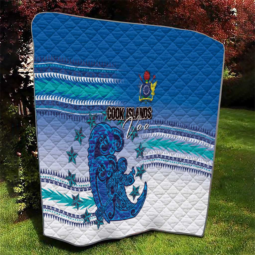 Cook Islands Va'a Race Quilt Te Tatau Tattoos Sporty Style Light Blue Color - Polynesian Pride