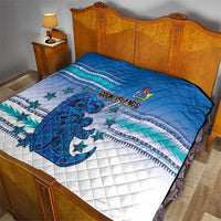 Cook Islands Va'a Race Quilt Te Tatau Tattoos Sporty Style Light Blue Color - Polynesian Pride