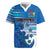 Personalised Cook Islands Va'a Race Rugby Jersey Te Tatau Tattoos Sporty Style Light Blue Color - Polynesian Pride