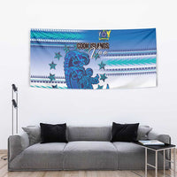 Cook Islands Va'a Race Tapestry Te Tatau Tattoos Sporty Style Light Blue Color - Polynesian Pride