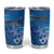 Personalised Cook Islands Va'a Race Tumbler Cup Te Tatau Tattoos Sporty Style Light Blue Color - Polynesian Pride