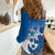 Personalised Cook Islands Va'a Race Women Casual Shirt Te Tatau Tattoos Sporty Style Light Blue Color - Polynesian Pride