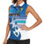 Personalised Cook Islands Va'a Race Women Sleeveless Polo Shirt Te Tatau Tattoos Sporty Style Light Blue Color - Polynesian Pride