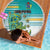 Cook Islands Va'a Race Beach Blanket Te Tatau Tattoos Sporty Style Turquoise Color - Polynesian Pride