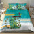 Cook Islands Va'a Race Bedding Set Te Tatau Tattoos Sporty Style Turquoise Color - Polynesian Pride