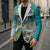 Personalised Cook Islands Va'a Race Blazer Te Tatau Tattoos Sporty Style Turquoise Color - Polynesian Pride