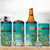 Personalised Cook Islands Va'a Race 4 in 1 Can Cooler Tumbler Te Tatau Tattoos Sporty Style Turquoise Color - Polynesian Pride