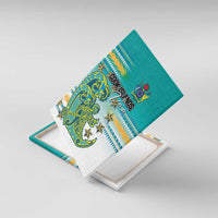 Cook Islands Va'a Race Canvas Wall Art Te Tatau Tattoos Sporty Style Turquoise Color - Polynesian Pride