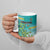 Personalised Cook Islands Va'a Race Ceramic Mug Te Tatau Tattoos Sporty Style Turquoise Color - Polynesian Pride