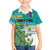 Personalised Cook Islands Va'a Race Family Matching Off Shoulder Short Dress and Hawaiian Shirt Te Tatau Tattoos Sporty Style Turquoise Color - Polynesian Pride