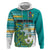 Personalised Cook Islands Va'a Race Hoodie Te Tatau Tattoos Sporty Style Turquoise Color - Polynesian Pride