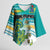 Personalised Cook Islands Va'a Race Kimono Sleeve Blouse Te Tatau Tattoos Sporty Style Turquoise Color - Polynesian Pride