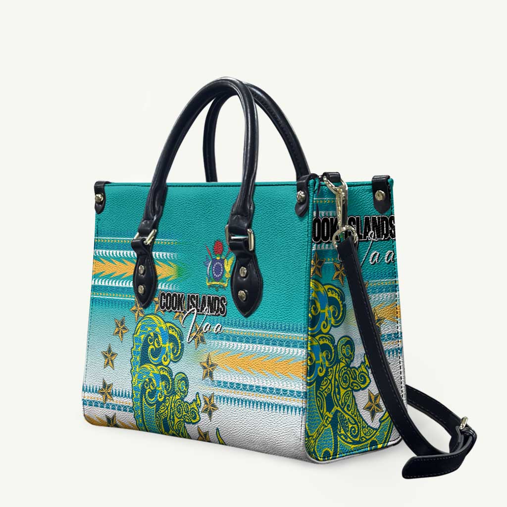 Cook Islands Va'a Race Leather Bag Te Tatau Tattoos Sporty Style Turquoise Color - Polynesian Pride