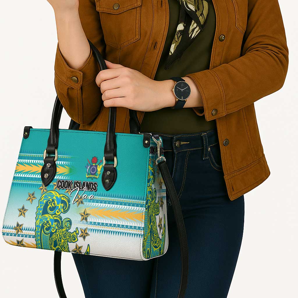 Cook Islands Va'a Race Leather Bag Te Tatau Tattoos Sporty Style Turquoise Color - Polynesian Pride