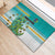 Cook Islands Va'a Race Rubber Doormat Te Tatau Tattoos Sporty Style Turquoise Color - Polynesian Pride