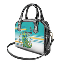 Cook Islands Va'a Race Shoulder Handbag Te Tatau Tattoos Sporty Style Turquoise Color - Polynesian Pride