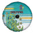 Cook Islands Va'a Race Spare Tire Cover Te Tatau Tattoos Sporty Style Turquoise Color - Polynesian Pride