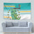 Cook Islands Va'a Race Tapestry Te Tatau Tattoos Sporty Style Turquoise Color - Polynesian Pride