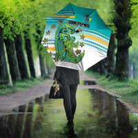 Cook Islands Va'a Race Umbrella Te Tatau Tattoos Sporty Style Turquoise Color - Polynesian Pride