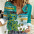 Personalised Cook Islands Va'a Race Women Casual Shirt Te Tatau Tattoos Sporty Style Turquoise Color - Polynesian Pride