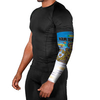 Personalised Cook Islands Va'a Race Arm Sleeves Te Tatau Tattoos Sporty Style Glory Blue Color - Polynesian Pride